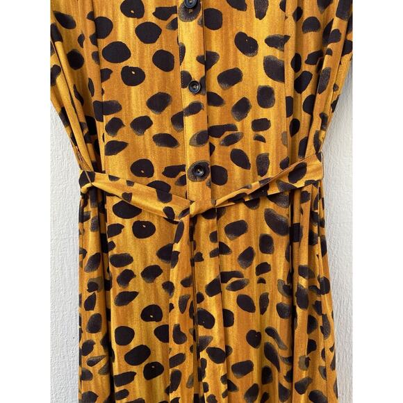 ANTHROPOLOGIE Porridge Vianne Maxi Shirt Dress Cheetah Animal Print Size 2 - Picture 4 of 16